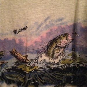 Maine Fish Lake T Shirt With Back Print